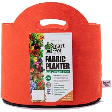 Smart Pot 12 piece Mandarin Orange with Handle - BetterGrow Hydro