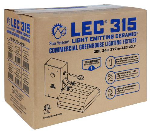 Sun System LEC Commercial Fixture 208 - 240 Volt w/ 3100 K Lamp - BetterGrow Hydro