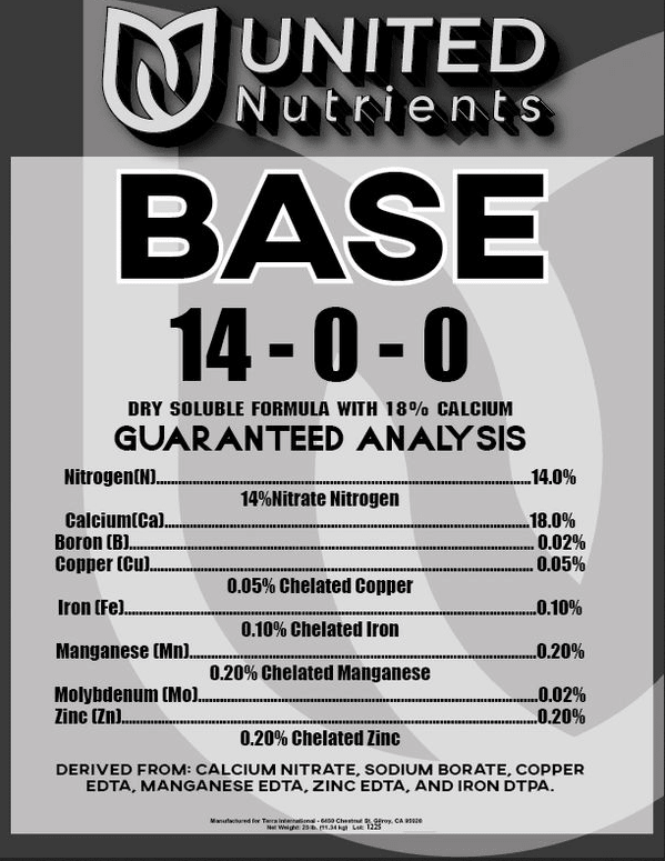 United Nutrients Base 14-0-0 + Micros - 25 lb - BetterGrow Hydro